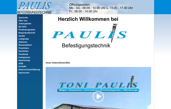 Vorschau von www.paulis-befestigungstechnik.de, Toni Paulis Befestigungstechnik