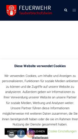Vorschau der mobilen Webseite www.feuerwehr-tauberbischofsheim.de, Freiwillige Feuerwehr