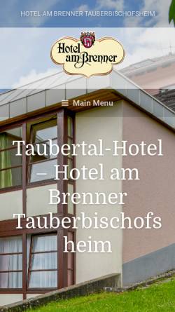 Vorschau der mobilen Webseite taubertal-hotel.de, Hotel am Brenner