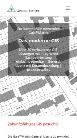 Vorschau der mobilen Webseite www.gingko.de, Gingko.Systeme GmbH