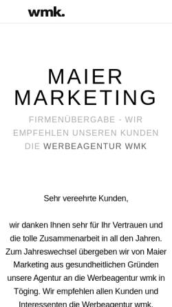 Vorschau der mobilen Webseite maier-marketing.de, Maier Marketing GmbH