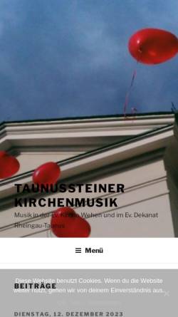 Vorschau der mobilen Webseite www.taunussteiner-kantorei.de, Taunussteiner Kirchenmusik