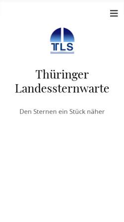 Vorschau der mobilen Webseite www.tls-tautenburg.de, Thüringer Landessternwarte Tautenburg
