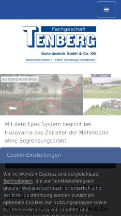 Vorschau der mobilen Webseite www.tenberg-gartentechnik.de, Tenberg Gartentechnik