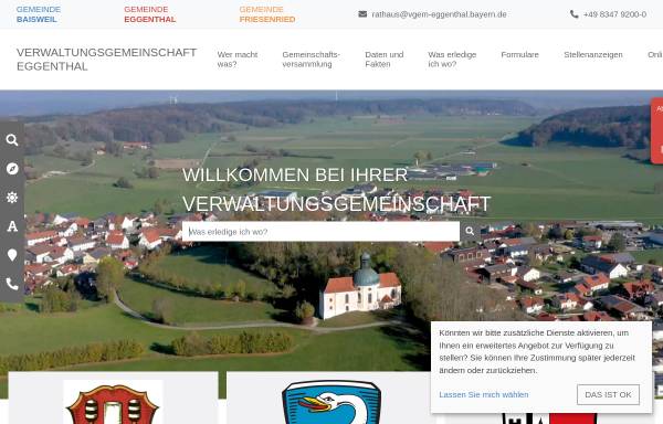 Vorschau von www.vgem-eggenthal.de, Gemeinde Eggenthal