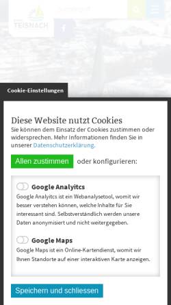 Vorschau der mobilen Webseite www.teisnach.de, Teisnach