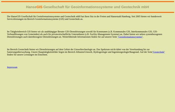 Vorschau von www.hansegis.de, HanseGIS Ges. für Geoinformationssysteme und Geotechnik mbH