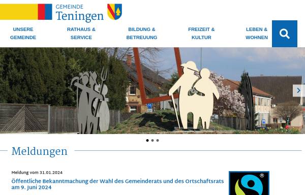 Vorschau von www.teningen.de, Gemeinde Teningen