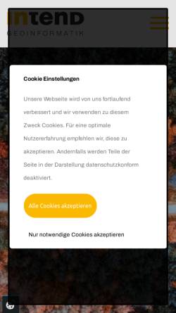 Vorschau der mobilen Webseite www.intend.de, INTEND Geoinformatik GmbH