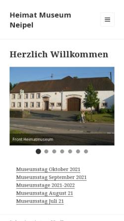 Vorschau der mobilen Webseite www.neipel.de, Heimatmuseum Neipel