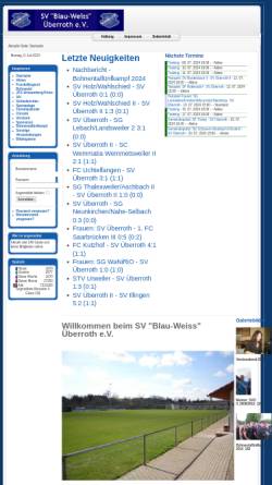 Vorschau der mobilen Webseite www.sv-ueberroth.de, SVÜ Sportverein Blau-Weiß Überroth
