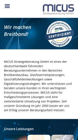 Vorschau der mobilen Webseite www.micus-duesseldorf.de, MICUS Management Consulting GmbH