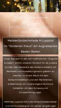 Vorschau der mobilen Webseite www.matthiasluppold.de, MeisterGoldschmiede M.Luppold