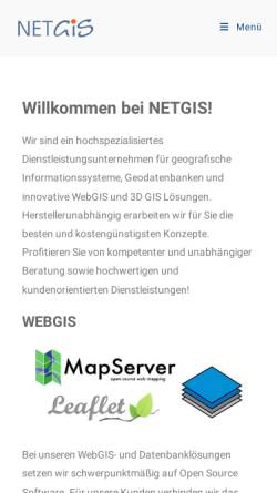 Vorschau der mobilen Webseite www.netgis.de, NETGIS - Gesellschaft für Geoinformation und Umweltplanung