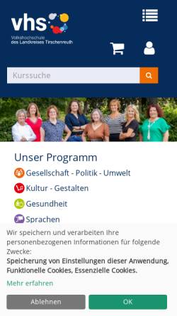 Vorschau der mobilen Webseite vhs.kreis-tir.de, VHS Tirschenreuth