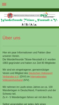 Vorschau der mobilen Webseite www.wanderfreunde-titisee-neustadt.de, Wanderfreunde Titisee-Neustadt e.V.