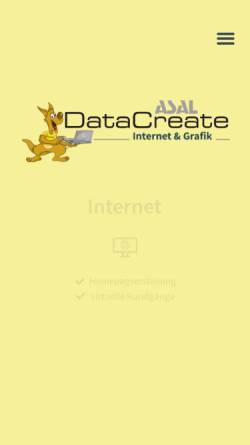 Vorschau der mobilen Webseite www.datacreate.de, DataCreate Asal