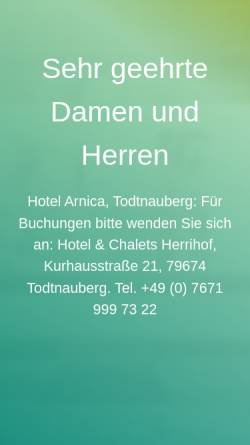 Vorschau der mobilen Webseite www.hotel-arnica.de, Hotel Arnica