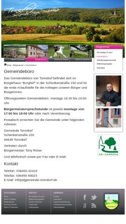 Vorschau der mobilen Webseite www.gemeinde-tonndorf.de, Gemeinde Tonndorf
