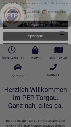 Vorschau der mobilen Webseite www.pep-torgau.de, Prima Einkaufs-Park PEP