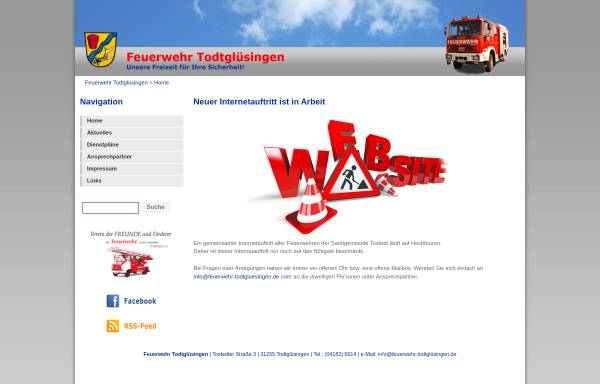 Vorschau von www.feuerwehr-todtgluesingen.de, Freiwillige Feuerwehr Todtglüsingen