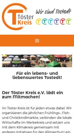 Vorschau der mobilen Webseite www.toester-kreis.de, Werbekreis Tostedt e.V.