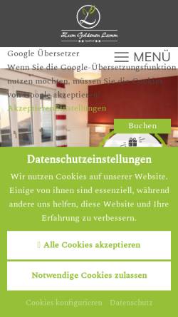 Vorschau der mobilen Webseite www.goldeneslamm-wettelsheim.de, Wettelsheim im Altmühltal