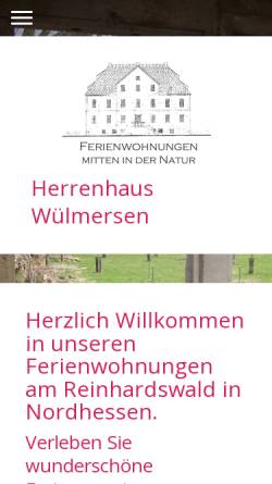 Vorschau der mobilen Webseite www.herrenhaus-wuelmersen.de, Herrenhaus Wülmersen