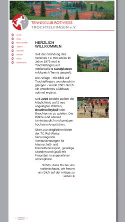 Vorschau der mobilen Webseite www.tc-rotweiss.de, Tennisverein TC Rot-Weiss Trochtelfingen