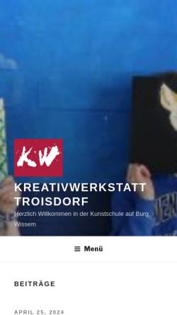 Vorschau der mobilen Webseite www.kreativ-werkstatt-troisdorf.eu, Kreativ-Werkstatt Troisdorf e.V.