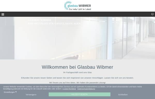 Vorschau von www.glaserei-wibmer.de, Glasbau Wibmer