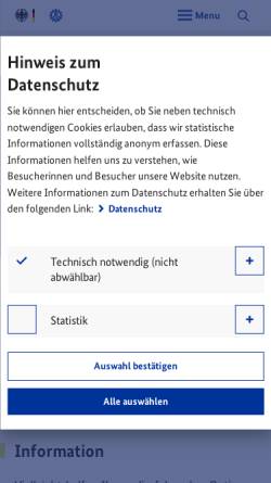 Vorschau der mobilen Webseite www.thw.de, Technisches Hilfswerk - Ortsverband