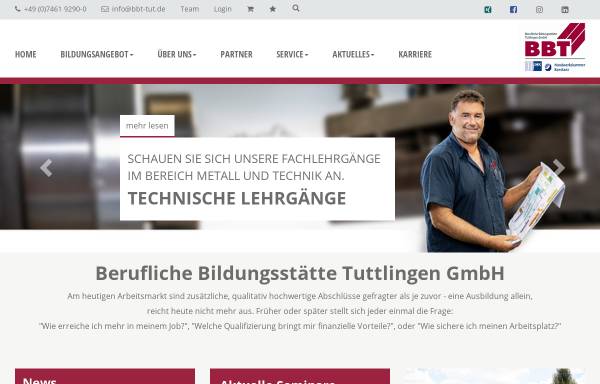 Vorschau von www.bbt-tut.de, Berufliche Bildungsstätte Tuttlingen