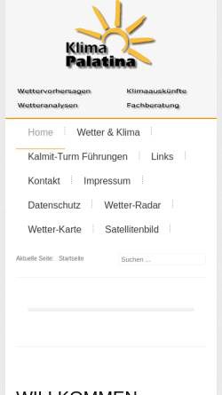Vorschau der mobilen Webseite www.klimapalatina.de, Klima-Palatina