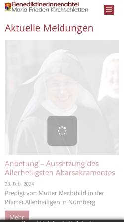 Vorschau der mobilen Webseite abtei-maria-frieden.de, Abtei Maria Frieden Kirchschletten