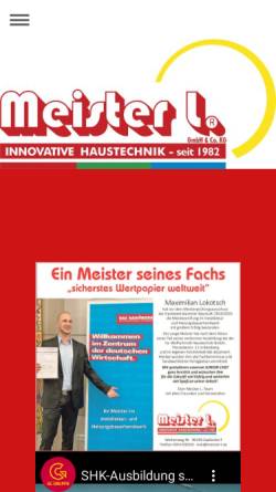 Vorschau der mobilen Webseite www.meister-l.de, Innovative Haustechnik Meister L.