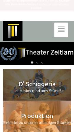 Vorschau der mobilen Webseite www.theater-zeitlarn.de, Theater Zeitlarn