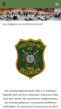 Vorschau der mobilen Webseite www.sg63-zellingen.de, Schützengesellschaft 1963 Zellingen
