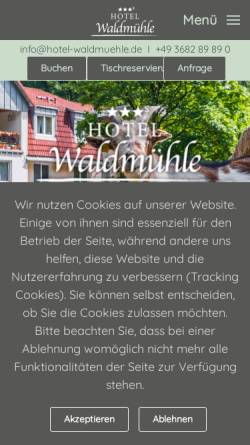Vorschau der mobilen Webseite www.hotel-waldmuehle.de, Hotel und Restaurant Waldmühle