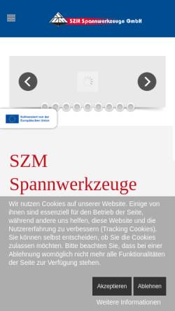 Vorschau der mobilen Webseite www.szm-spannwerkzeuge.com, SZM Spannwerkzeuge GmbH