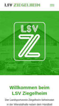 Vorschau der mobilen Webseite www.lsv-ziegelheim.de, LSV Ziegelheim, Abteilung Handball