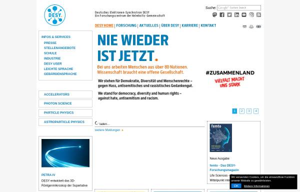Vorschau von www.desy.de, Deutsches Elektronen Synchrotron - DESY Zeuthen