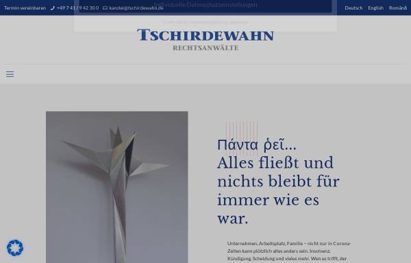 Vorschau von www.tschirdewahn.de, Tschirdewahn Rechtsanwälte