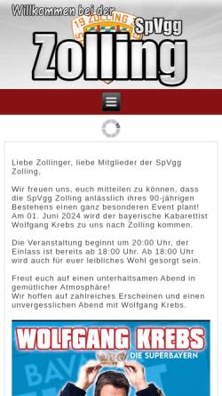 Vorschau der mobilen Webseite www.spvggzolling.de, SpVgg Zolling