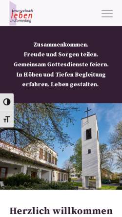 Vorschau der mobilen Webseite zorneding-evangelisch.de, Christophoruskirche Zorneding