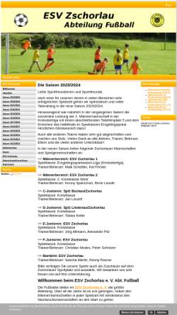 Vorschau der mobilen Webseite www.esv-zschorlau.de, ESV Zschorlau, Abt. Fußball