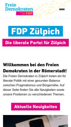 Vorschau der mobilen Webseite fdpzuelpich.de, FDP Zülpich