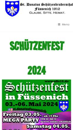 Vorschau der mobilen Webseite alle10.de, Sankt Donatus Schützenbruderschaft Füssenich e.V. 1910