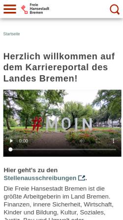 Vorschau der mobilen Webseite stellen.bremen.de, Bremen.online Stellenausschreibungen