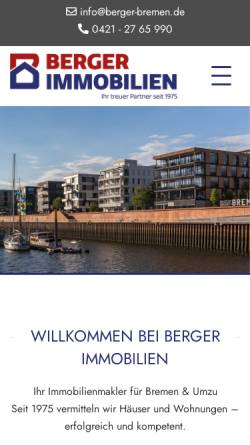 Vorschau der mobilen Webseite www.1a-bremer-immobilien.de, Berger & Partner